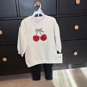 Rachel Zoe Cream Top with Red and Black Accents